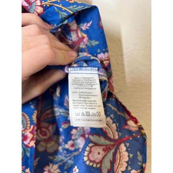 J Crew Liberty Fabric Floral Blue Tank Top Womens Sz 00 Lightweight Cottagecore - Picture 7 of 9